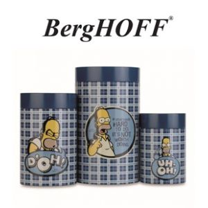Berghoff koekblikken geruit blauw The Simpsons 3-delig Koken & tafelen Prijstechnisch.com